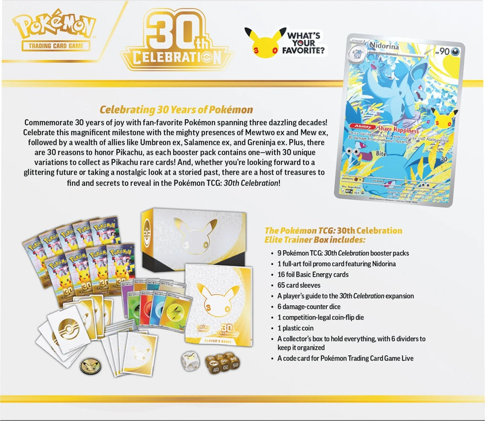 Pokemon TCG: ME05.5 30th Celebration - Elite Trainer Box (Nidorina)