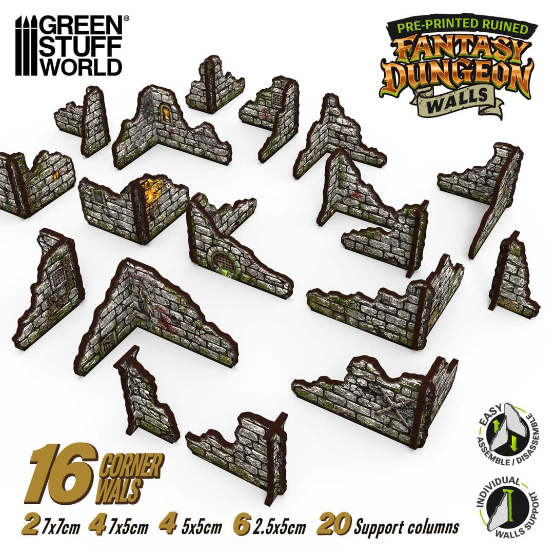 Pre-painted fantasy dungeon walls (Green Stuff World)