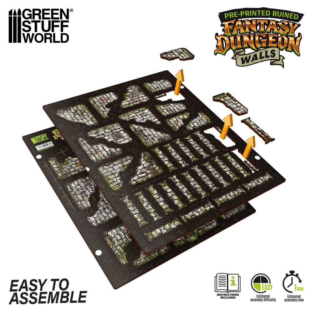 Pre-painted fantasy dungeon walls (Green Stuff World)