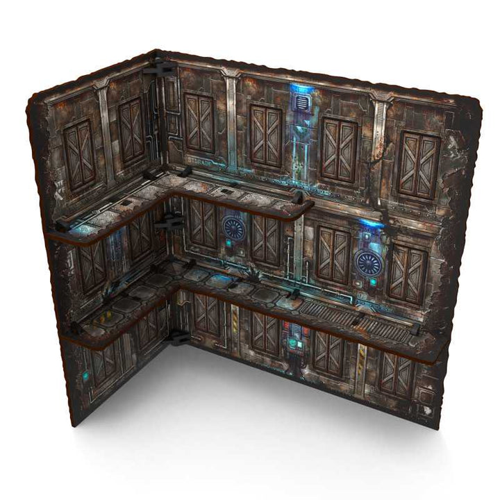 Pre-Painted Foldable Three-Story WTC Terrain Ruin - Sci-fi (Green Stuff World)