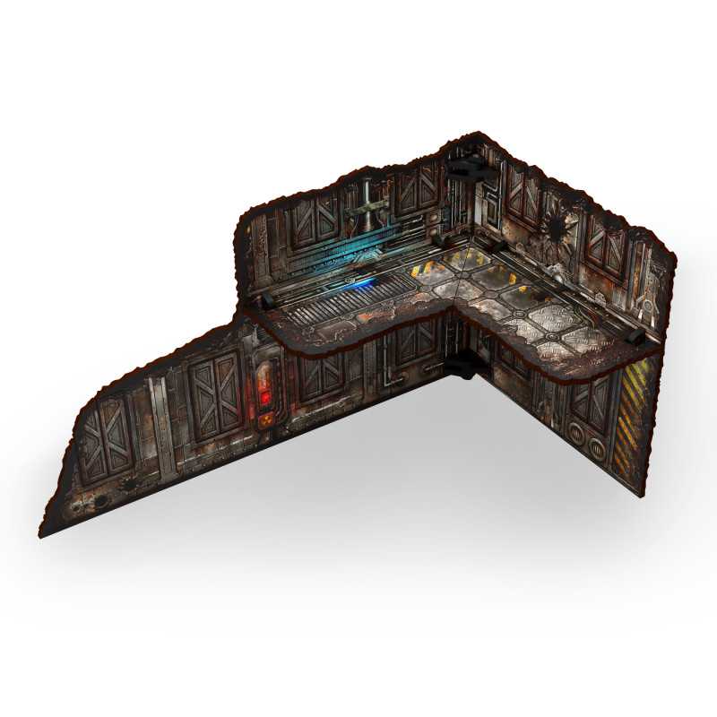 Pre-Painted Foldable Two-Story WTC Terrain Ruin - Sci-fi (Green Stuff World)