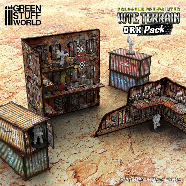 Pre-Painted Foldable WTC terrain pack - Orks (Green Stuff World)