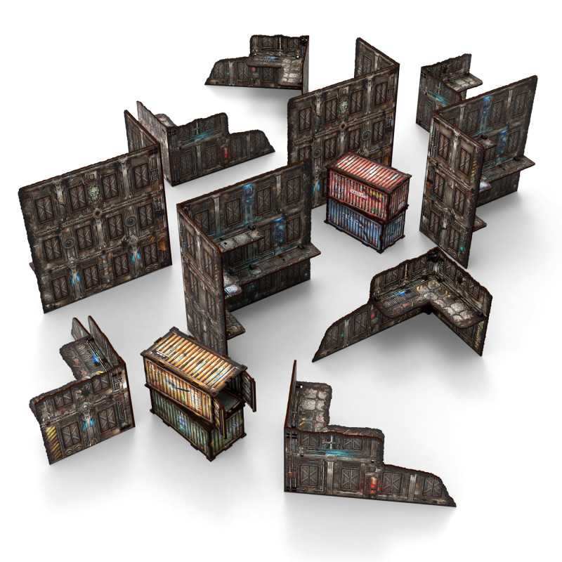 Pre-Painted Foldable WTC terrain pack - Sci-fi (Green Stuff World)