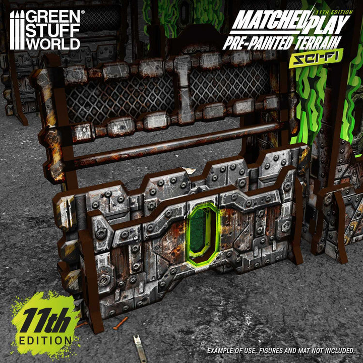Pre-painted Power Generator and Defensive Barricades 11th edition (Green Stuff World)