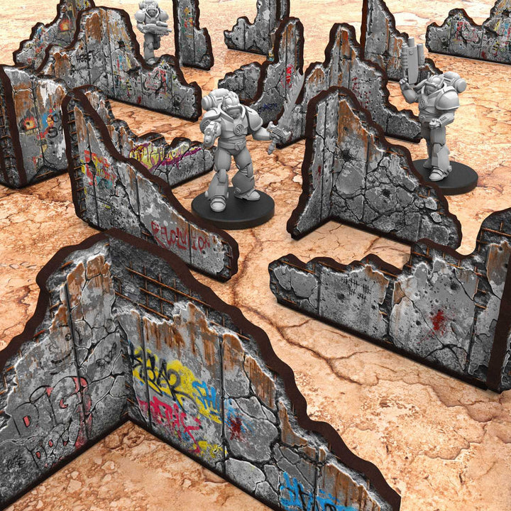 Pre-painted ruined concrete walls (Green Stuff World)