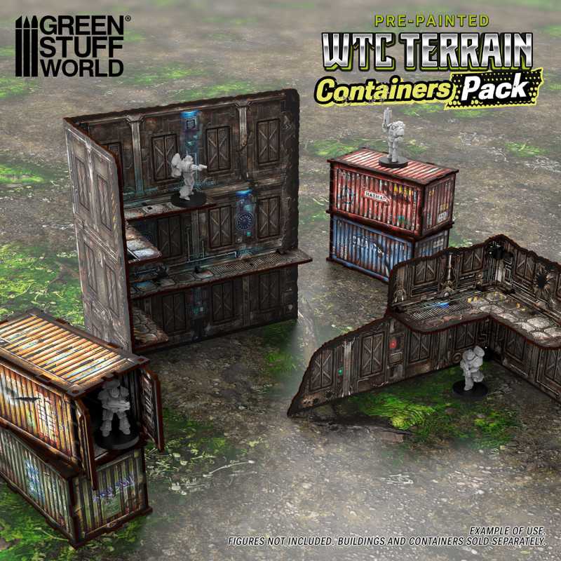 Pre-painted WTC container (Pack x4) (Green Stuff World)