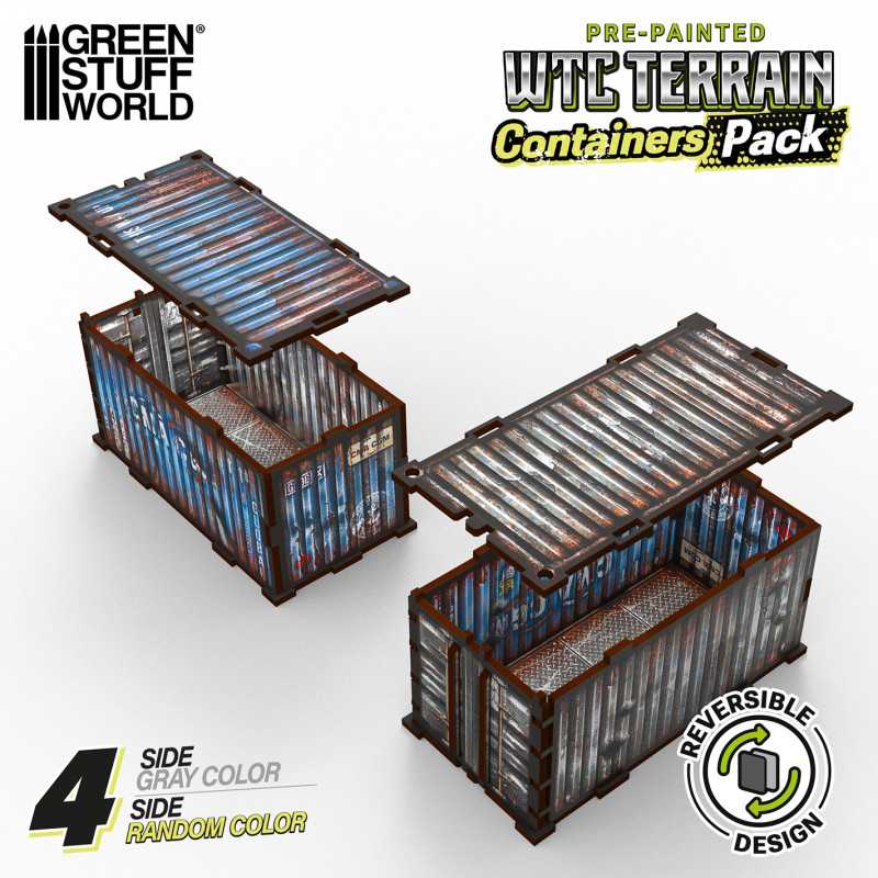 Pre-painted WTC container (Pack x4) (Green Stuff World)