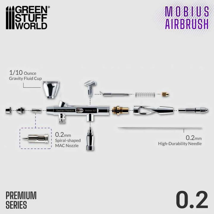 Premium Series GHPM-Mobius Airbrush 0.2mm (Green Stuff World)