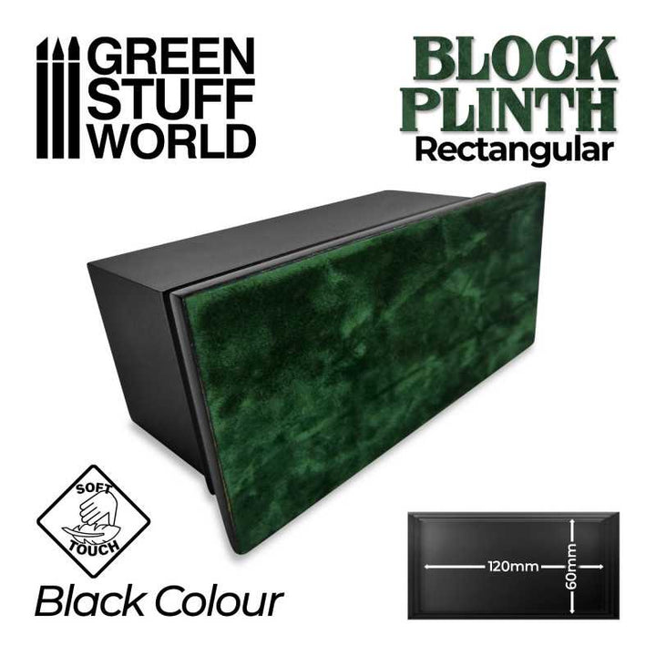 Rectangular Top Display Plinth 12x6cm - Black (Green Stuff World)