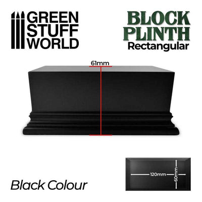 Rectangular Top Display Plinth 12x6cm - Black (Green Stuff World)