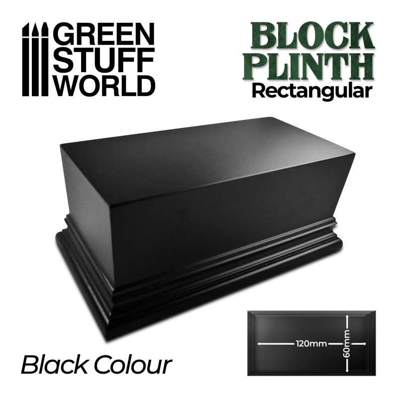 Rectangular Top Display Plinth 12x6cm - Black (Green Stuff World)