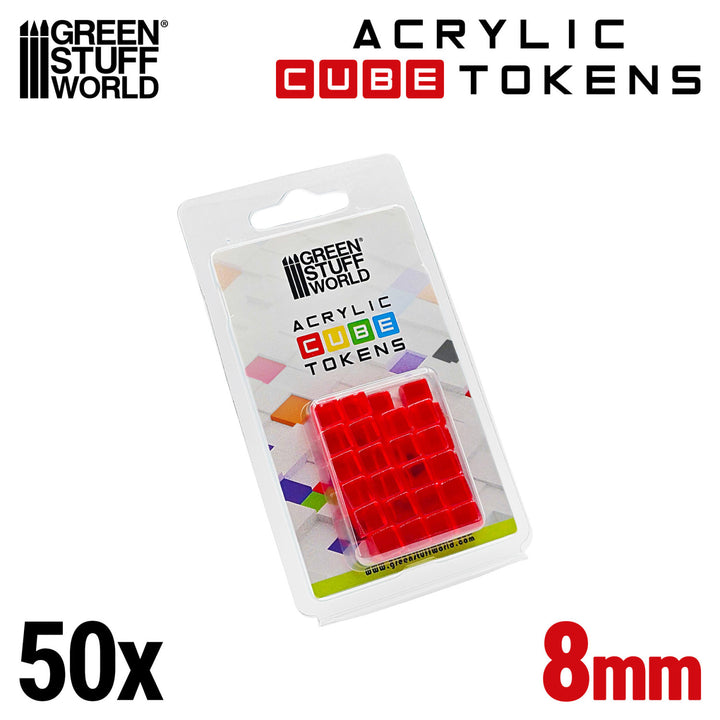 Red Cube tokens 8mm (Green Stuff World)