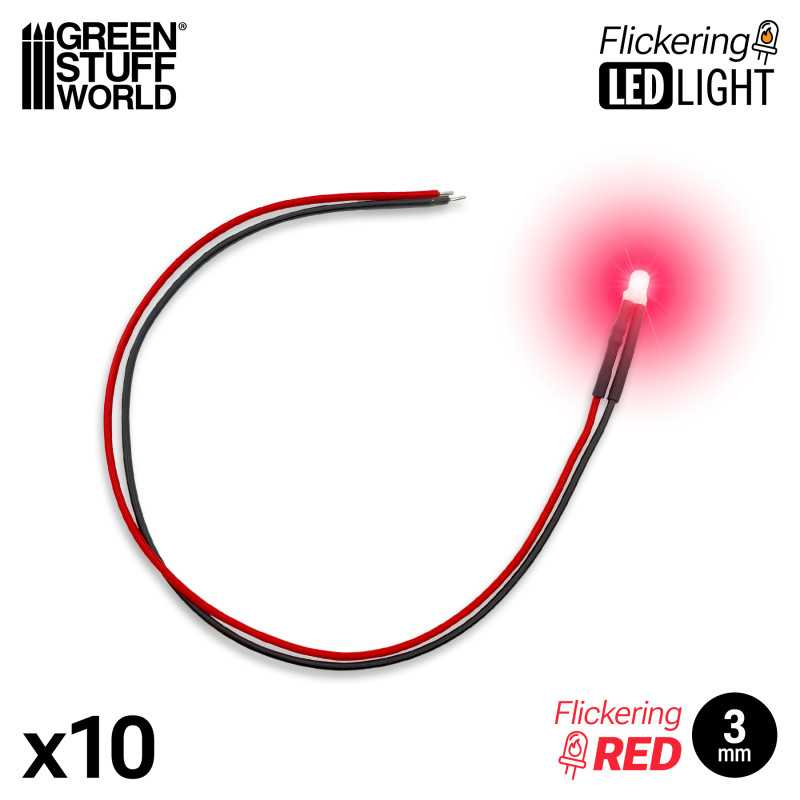 Red Flickering LED Lights 3mm (Green Stuff World)