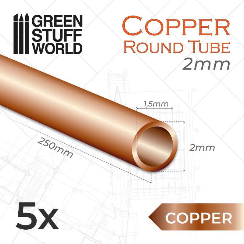 Round Copper tube 2mm (Green Stuff World)