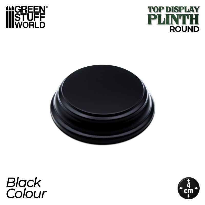 Round Wood display bases 4x4 cm - Black (Green Stuff World)