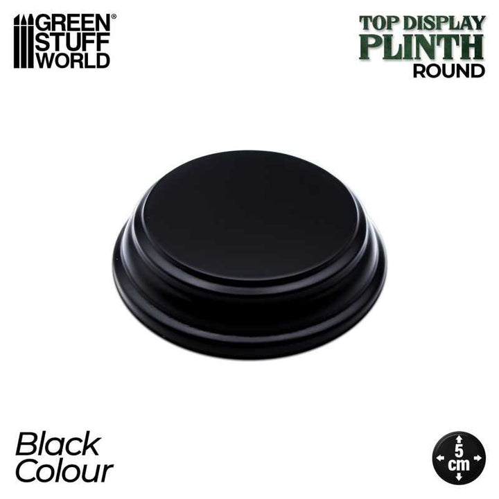 Round Wood display bases 5x5 cm - Black (Green Stuff World)