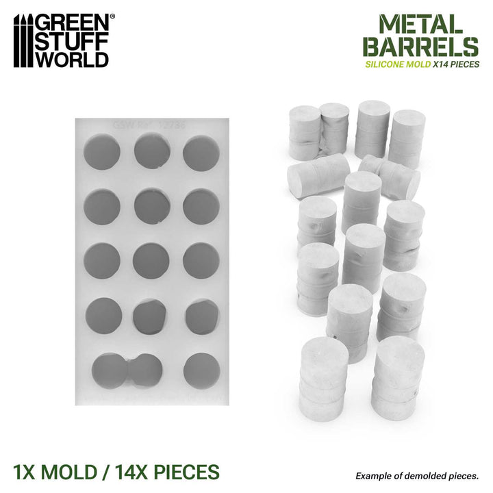 Silicone Molds - Metal Barrels 1:48 (Green Stuff World)