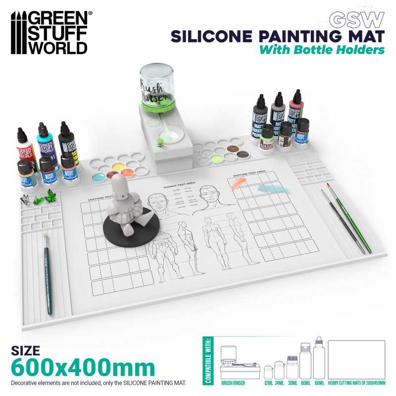 Silicone Painting Mat with Edges (Green Stuff World)