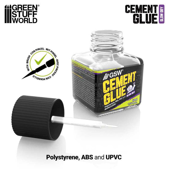 Slow cement glue for plastics 40ml (Green Stuff World)