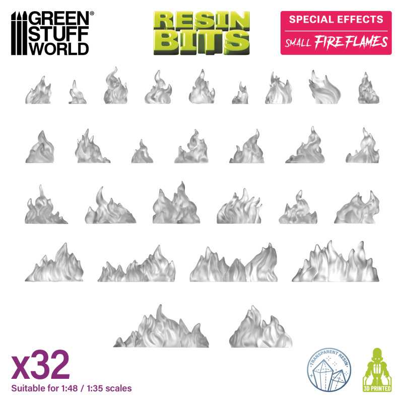 Small Fire Flames 1:48-1:35 (Green Stuff World)