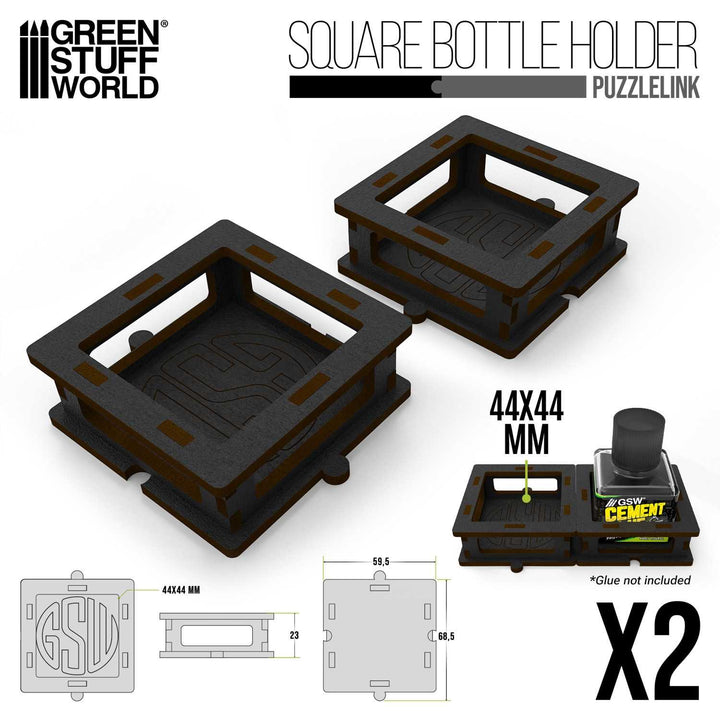 Square bottle Holder for Cement glue x2 (Green Stuff World)