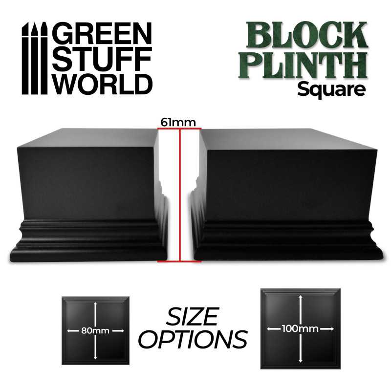 Square Top Display Plinth 10x10cm - Black (Green Stuff World)