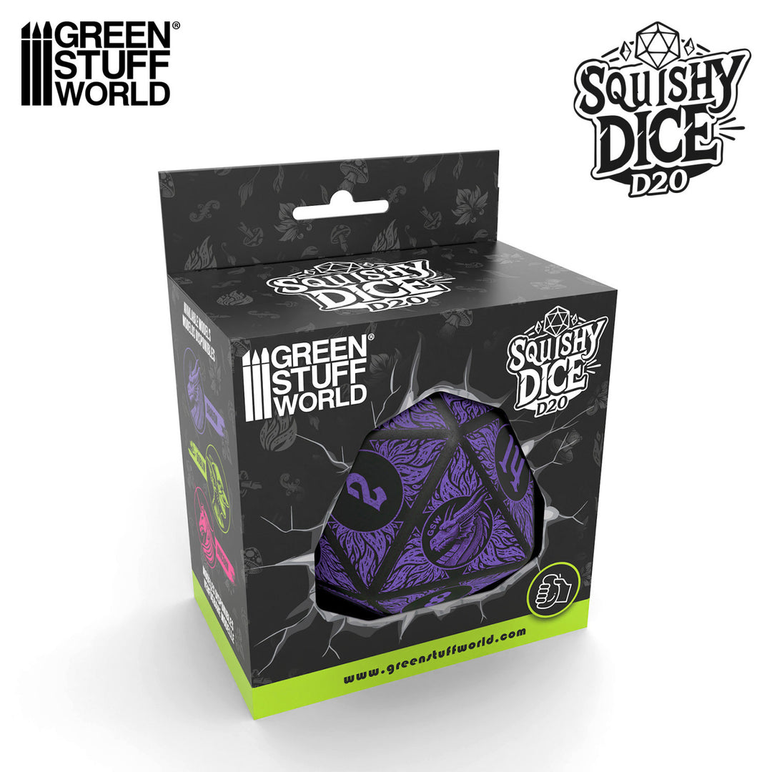 Squishy D20 Dice - DRAGON (Green Stuff World)