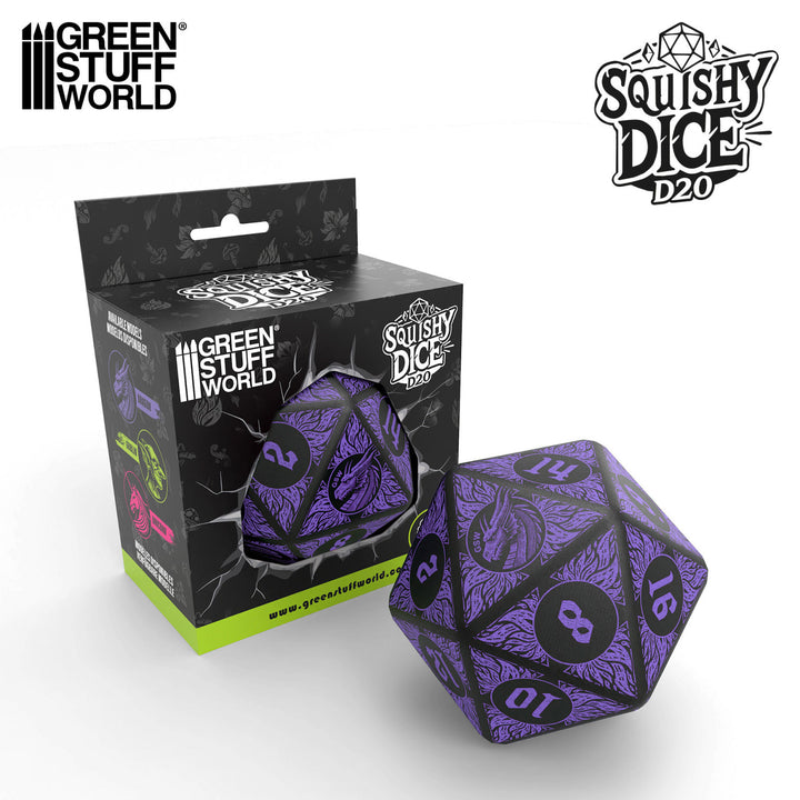 Squishy D20 Dice - DRAGON (Green Stuff World)