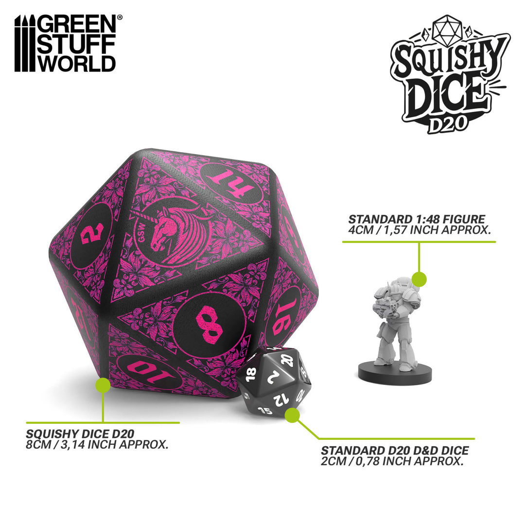 Squishy D20 Dice - UNICORN (Green Stuff World)