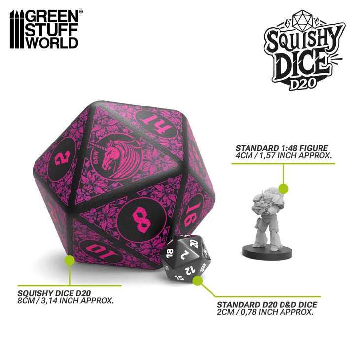 Squishy D20 Dice - UNICORN (Green Stuff World)