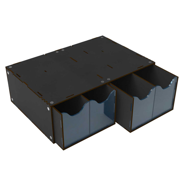 Stackable hobby drawer rack with 4 vertical drawers and magnets - Black (Green Stuff World)