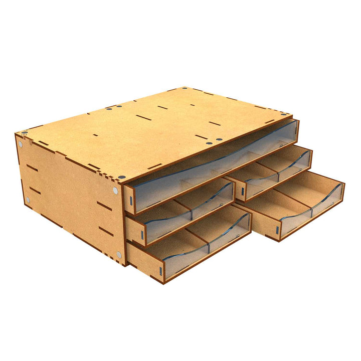Stackable Hobby Drawer Rack with 5 horizontal drawers and dividers (Green Stuff World)