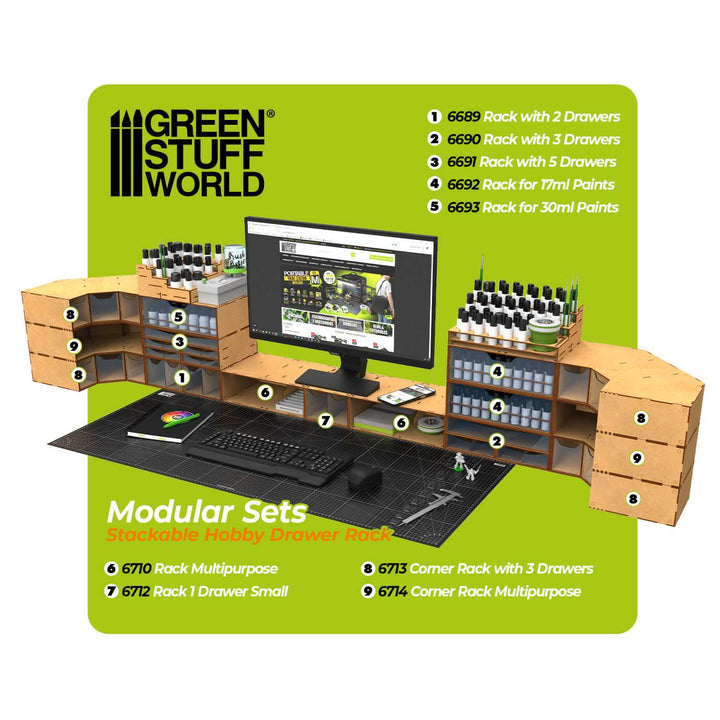 Stackable Hobby Paint Rack 30ml with magnets (Green Stuff World)