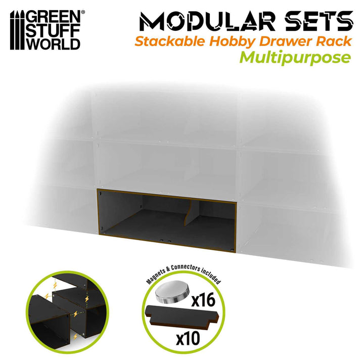 Stackable hollow storage module - Black (Green Stuff World)