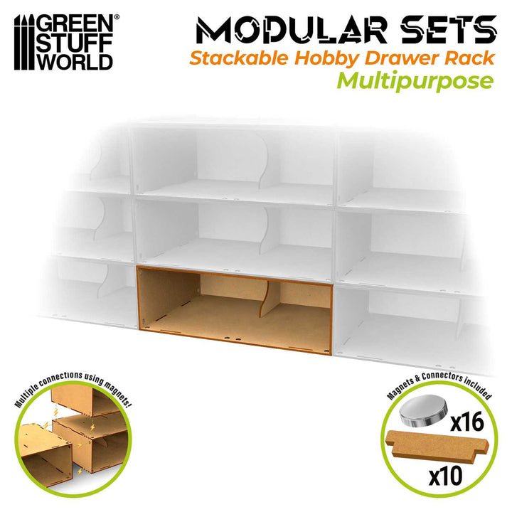 Stackable hollow storage module (Green Stuff World)