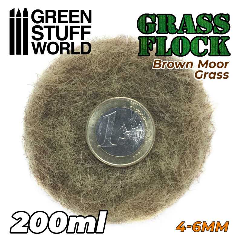 Static Grass Flock 4-6mm - Brown Moor Grass - 200 ml (Green Stuff World)