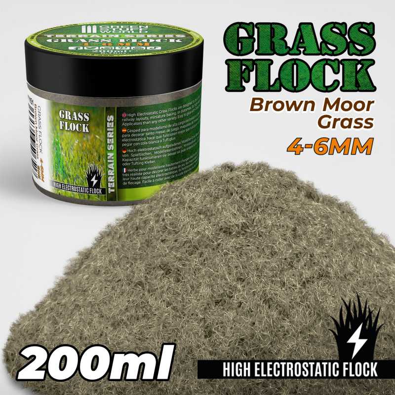 Static Grass Flock 4-6mm - Brown Moor Grass - 200 ml (Green Stuff World)