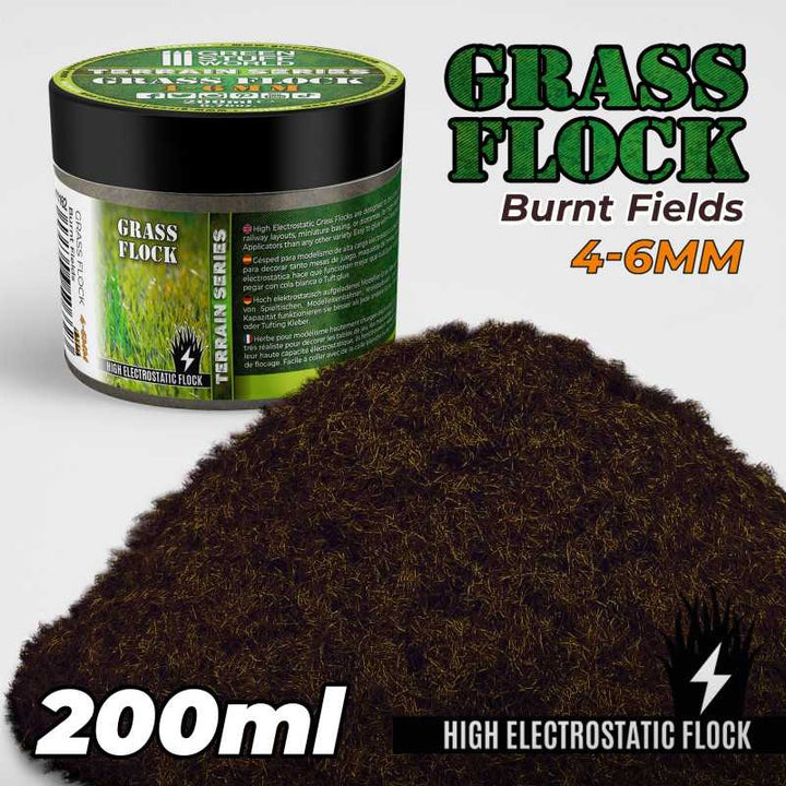 Static Grass Flock 4-6mm - BURNT FIELDS - 200 ml (Green Stuff World)