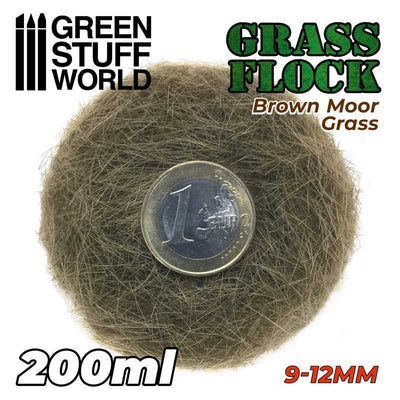 Static Grass Flock 9-12mm - Brown Moor Grass - 200 ml (Green Stuff World)