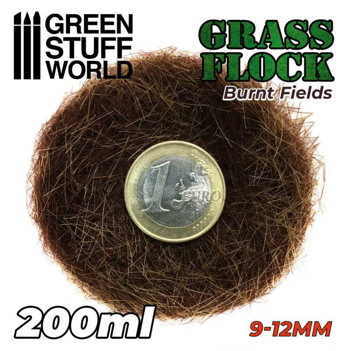 Static Grass Flock 9-12mm - BURNT FIELDS - 200 ml (Green Stuff World)