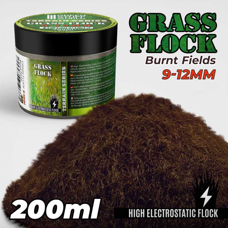 Static Grass Flock 9-12mm - BURNT FIELDS - 200 ml (Green Stuff World)