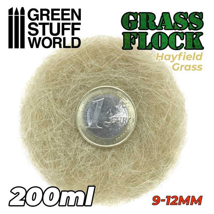 Static Grass Flock 9-12mm - HAYFIELD GRASS - 200 ml (Green Stuff World)