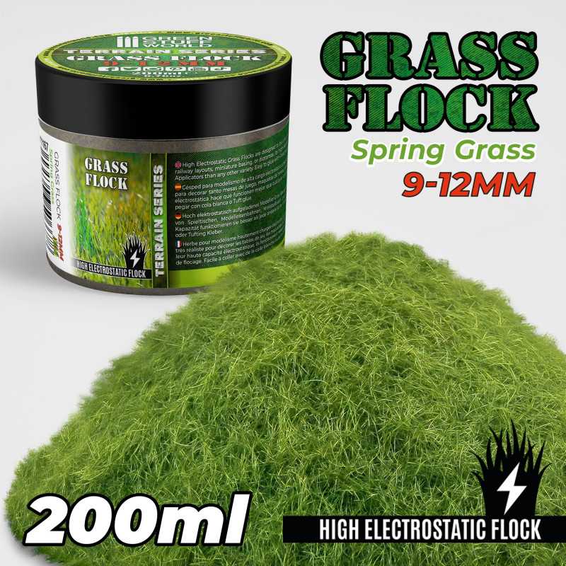 Static Grass Flock 9-12mm - SPRING GRASS - 200 ml (Green Stuff World)