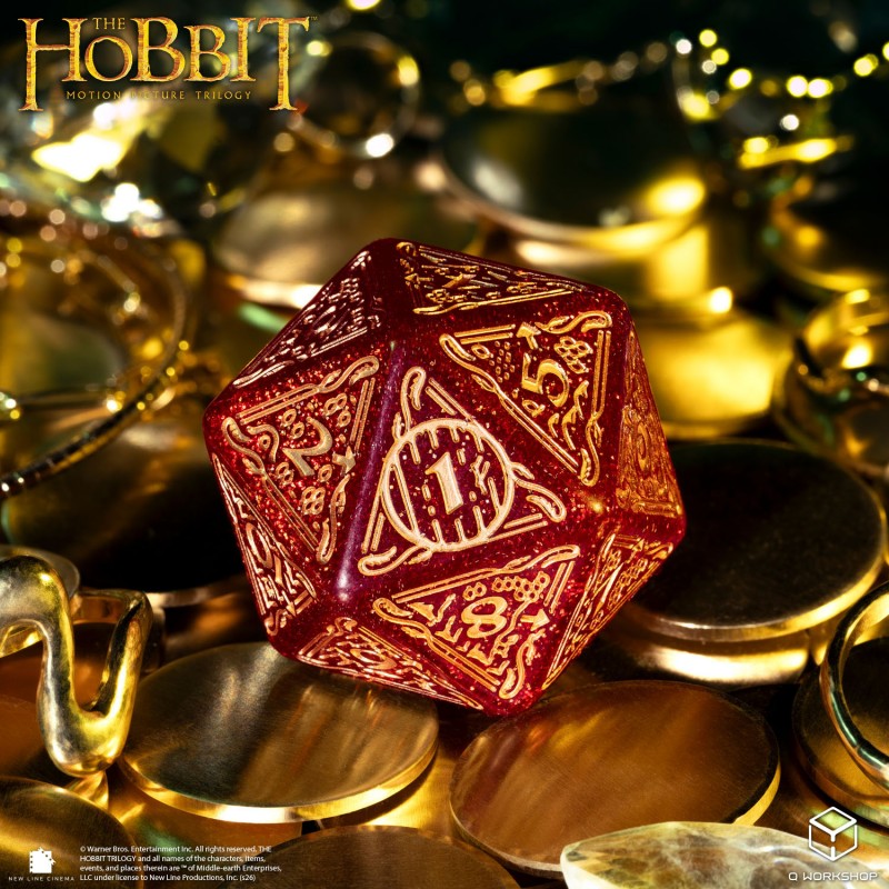 The Hobbit Spindown D20 - Ember TCG Jumbo Die (Q-Workshop) (HOB/190166/20LEV03)