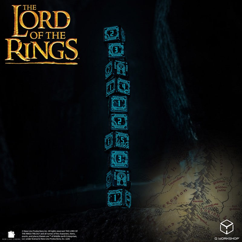 The Lord of the Rings: Moria 10xD6 Glow in the dark Dice Set (Q-Workshop) (LOTR/190166/MOA/B)