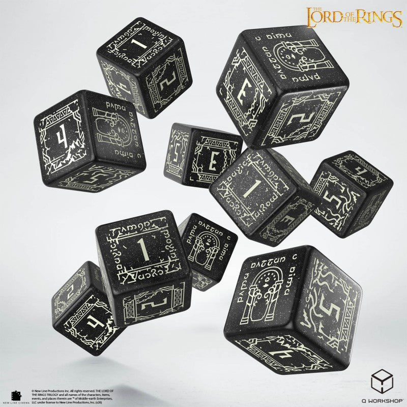 The Lord of the Rings: Moria 10xD6 Glow in the dark Dice Set (Q-Workshop) (LOTR/190166/MOA/B)