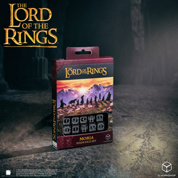 The Lord of the Rings: Moria 10xD6 Glow in the dark Dice Set (Q-Workshop) (LOTR/190166/MOA/B)