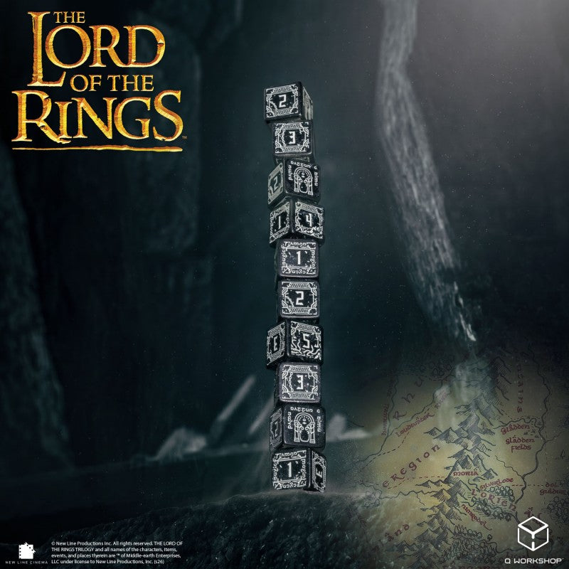 The Lord of the Rings: Moria 10xD6 Glow in the dark Dice Set (Q-Workshop) (LOTR/190166/MOA/B)