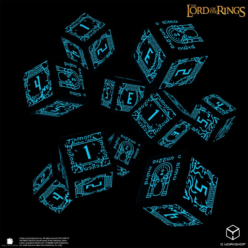The Lord of the Rings: Moria 10xD6 Glow in the dark Dice Set (Q-Workshop) (LOTR/190166/MOA/B)