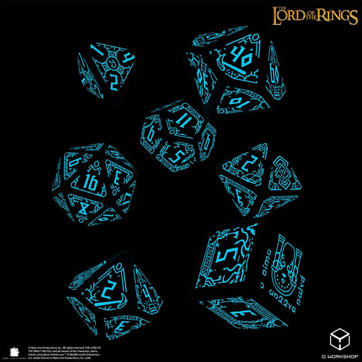 The Lord of the Rings: Moria - Glow in the dark Dice Set (Q-Workshop) (LOTR/190166/MOA/A)
